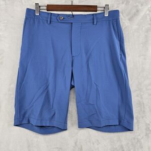 Black Quail Mens Blue Golf‎ Shorts Performance Size 32 10" Inseam Polyester
